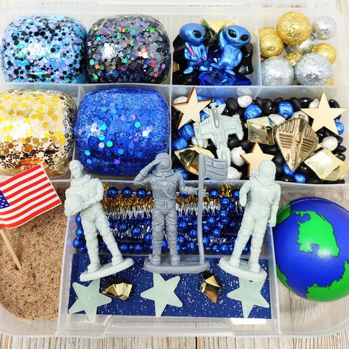 Space Play Dough Kitspace Playdough Kitspace Sensory Etsy