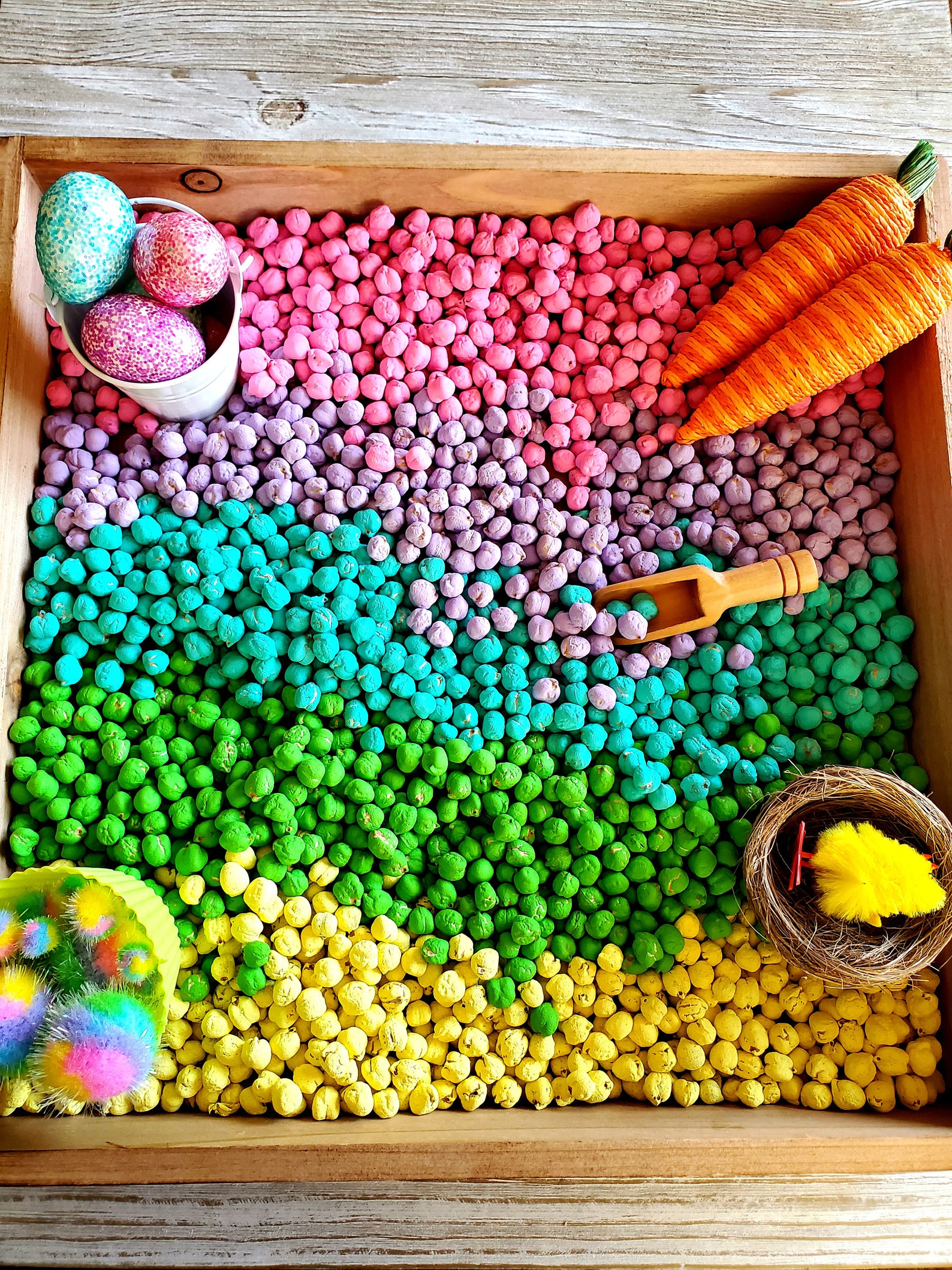 Spring Sensory Bin Filler Sensory Beans Hand Painted Beans Etsy