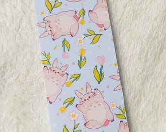 Marque-page vintage rétro style anime, animaux, dessin animé, Ghibli, Totoro, paysages kawaii