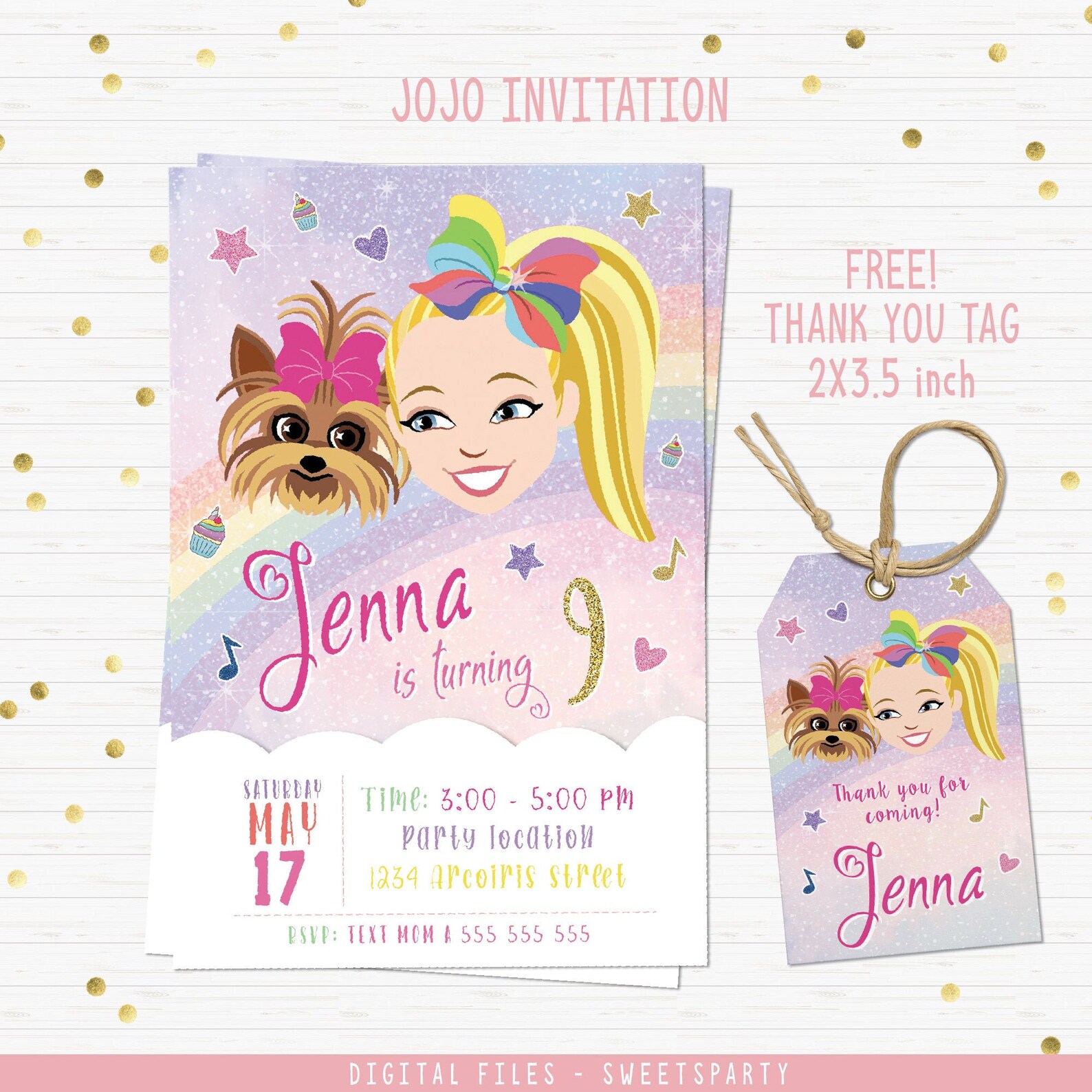 Jojo Siwa Invitation Jojo Siwa Birthday invitation Jojo | Etsy