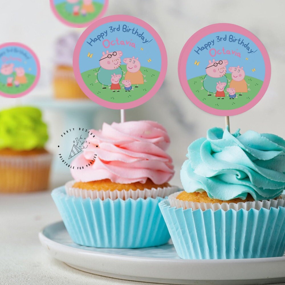 Peppa Pig Cupcake Toppers Peppa Pig Template Peppa Pig Etsy Australia