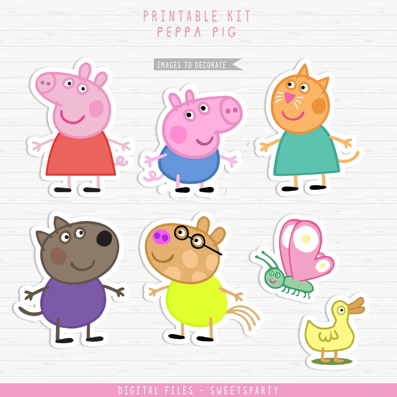 Peppa Pig Birthday Peppa Pig Printable Kit Peppa Pig | Etsy