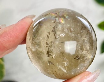 Small Clear Natural Citrine Crystal Sphere