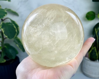 Large Honey Calcite Crystal Sphere