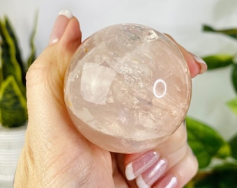 Gemmy Star Rose Quartz Crystal Sphere