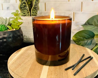 Non Toxic Scented Candles in Amber Glass Jars