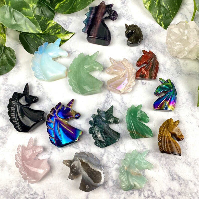 Unicorn Crystal Carvings//Genuine Crystal//Crystal Etsy