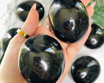 XL Black Tourmaline Palm Stones/Black Tourmaline/Crystals for Protection/Crystal Gridding/Ethically Sourced Crystals/Crystal Gift Ideas