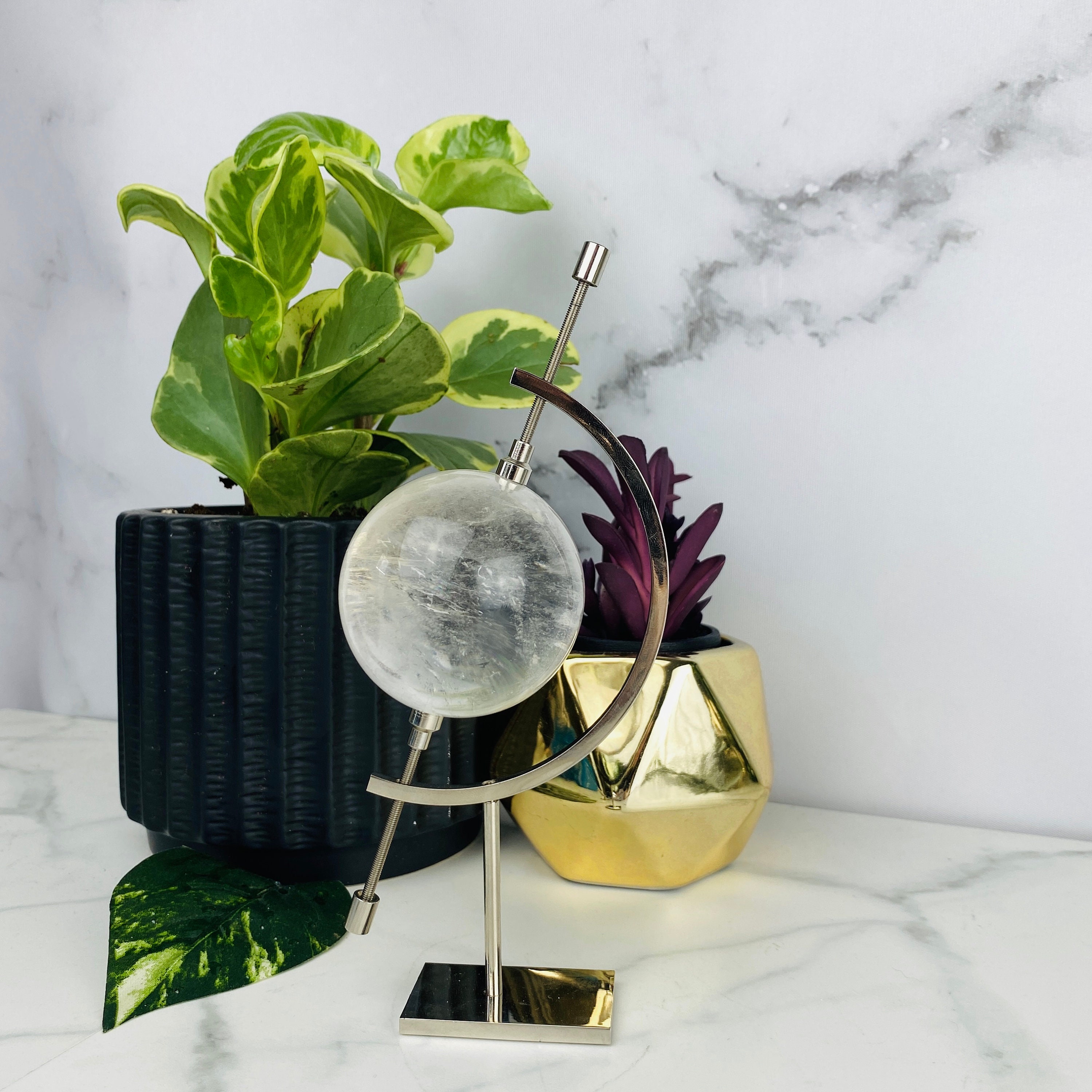 Modern Crystal Sphere Stand//Globe Style Sphere Stand//Crystal Etsy