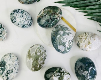 Moss Agate Palm Stones