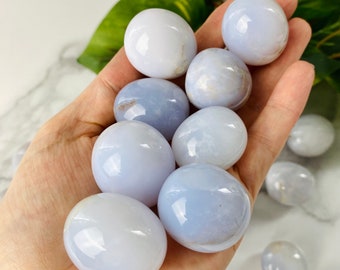 Blue Chalcedony Tumbled Stones