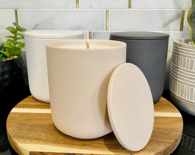 Featured listing image: Non Toxic Scented Candles in Ceramic Jars