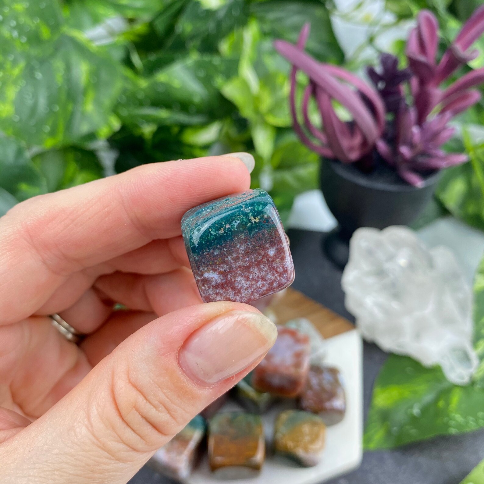 Ocean Jasper Cubes//Genuine Ocean Jasper Crystal//Crystals for Etsy