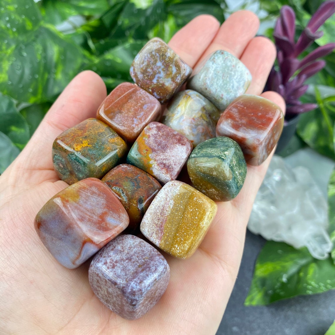 Ocean Jasper Cubes//Genuine Ocean Jasper Crystal//Crystals for Etsy