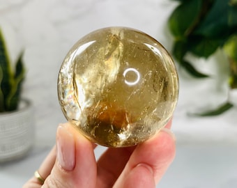 Small Natural Citrine Crystal Sphere