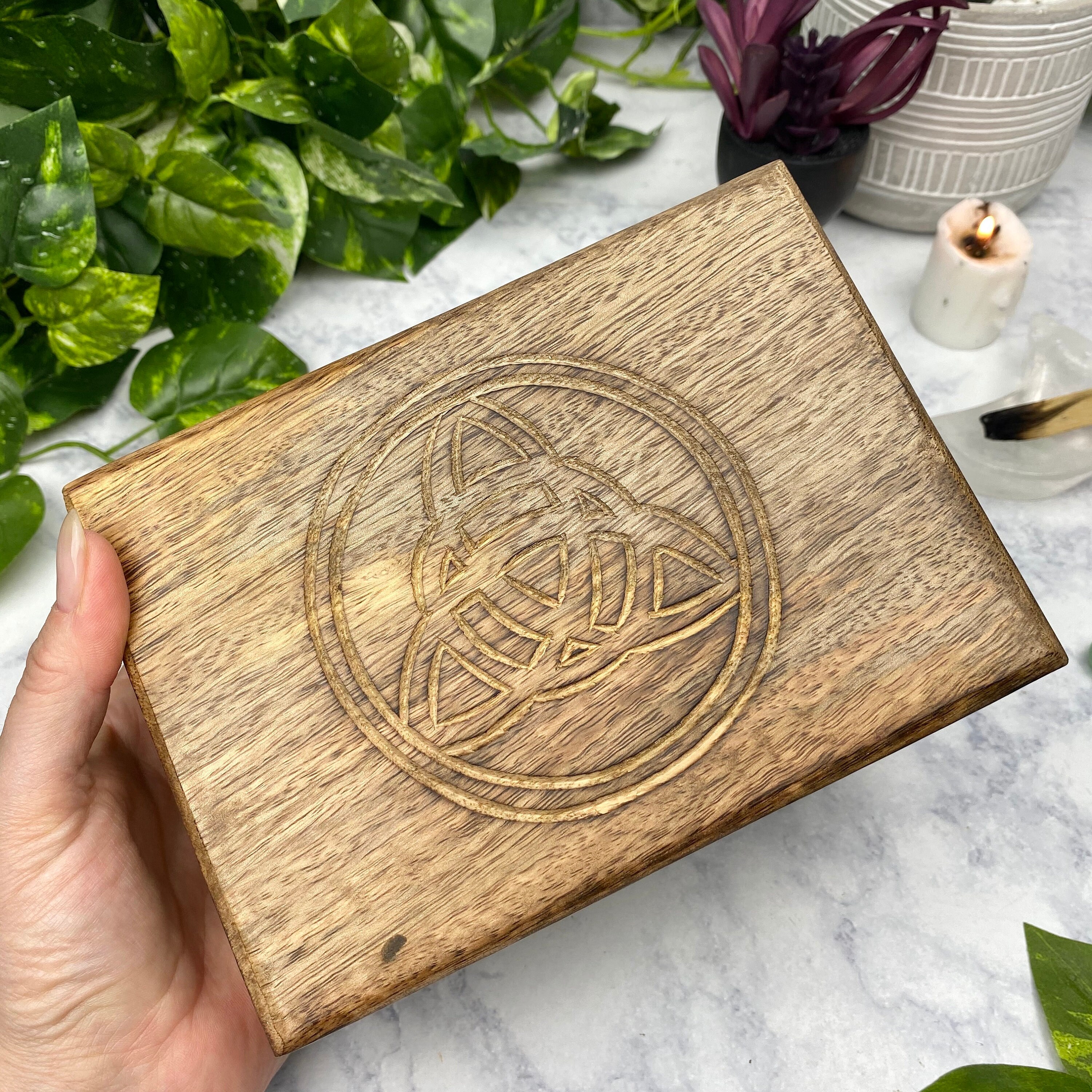 Triquetra Wood Tarot Card Box//wood Display Box//original - Etsy