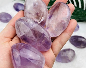 Gemmy Amethyst Palm Stones, Gem Amethyst, Crystal Palms, Genuine Amethyst, Crystals for Beginners, Natural Crystal, Crystal Worry Stones