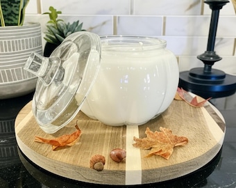 Large Glass Pumpkin Candle