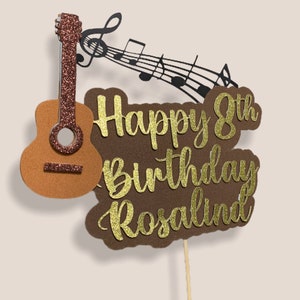 Guitar Cake Topper - Happy Birthday Cake Topper -