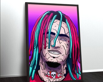 Lil Pump Pop Art Hiphop Rapper Cantante di Musica Poster Stampa Wall Art Canvas Pittura Home Decor Stampa su Tela su Tela 40x60cm Senza Cornice