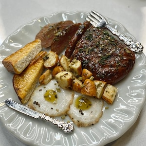 Steak and Eggs Breakfast/mini foods/Food magnets