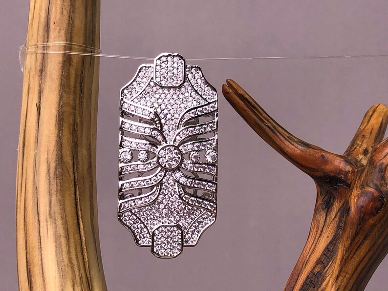 Gold plated pave enhancer.Cubic Zirconia.Finding.Clasp