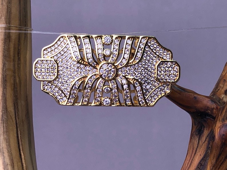 Gold plated pave enhancer.Cubic Zirconia.Finding.Clasp