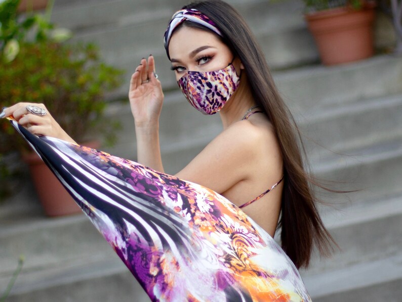 Luxury Satin Designer Face Mask with Optional Matching Etsy