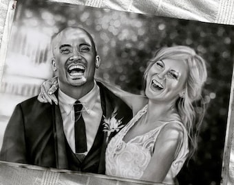 Custom Pencil Portrait from Photo, Personalized Drawing Gift