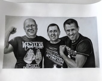 Custom Family Portrait from Photo: Hand-drawn Pencil & Charcoal Art