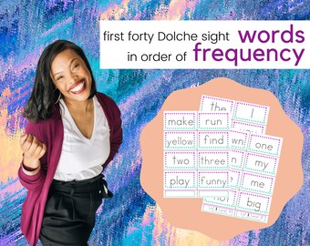 First 40 Dolch Sight Words Flash Cards [List #1] in order of Frequency