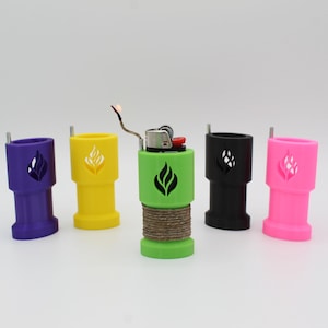 FlameTamer WickSleeve | pour briquet avec support pour mèche en chanvre et tige en métal auto-extinguible | Briquet non inclus
