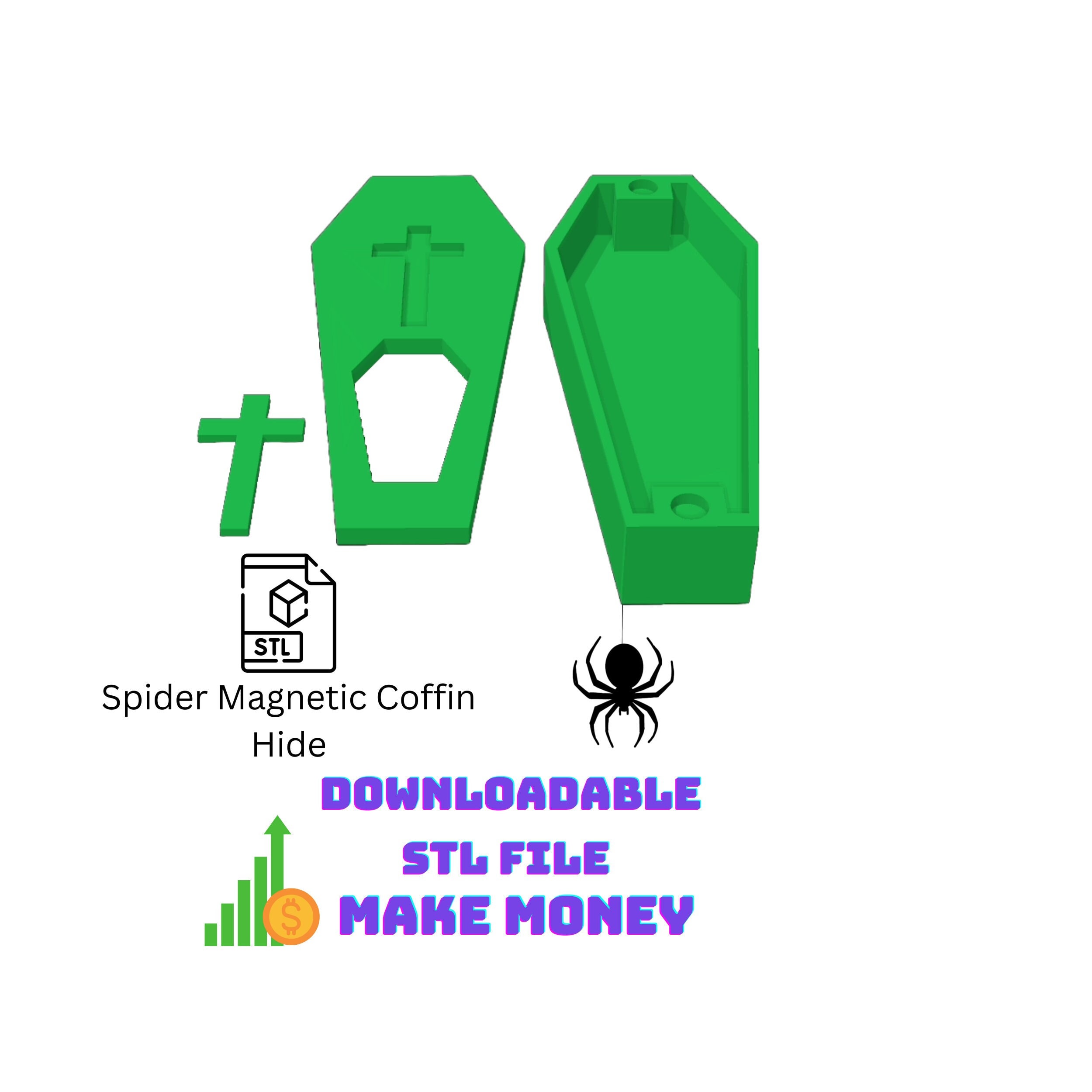 Spider Magnetic Coffin Hide STL File With Commercial License