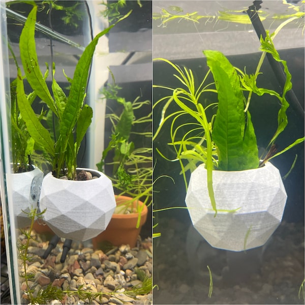 Aquarium Suction Cup Pixel Pot