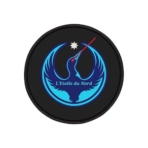 Laser Rebel Loon Emblem Iron-On Patch | Blue Retro Gaming Bird Patch