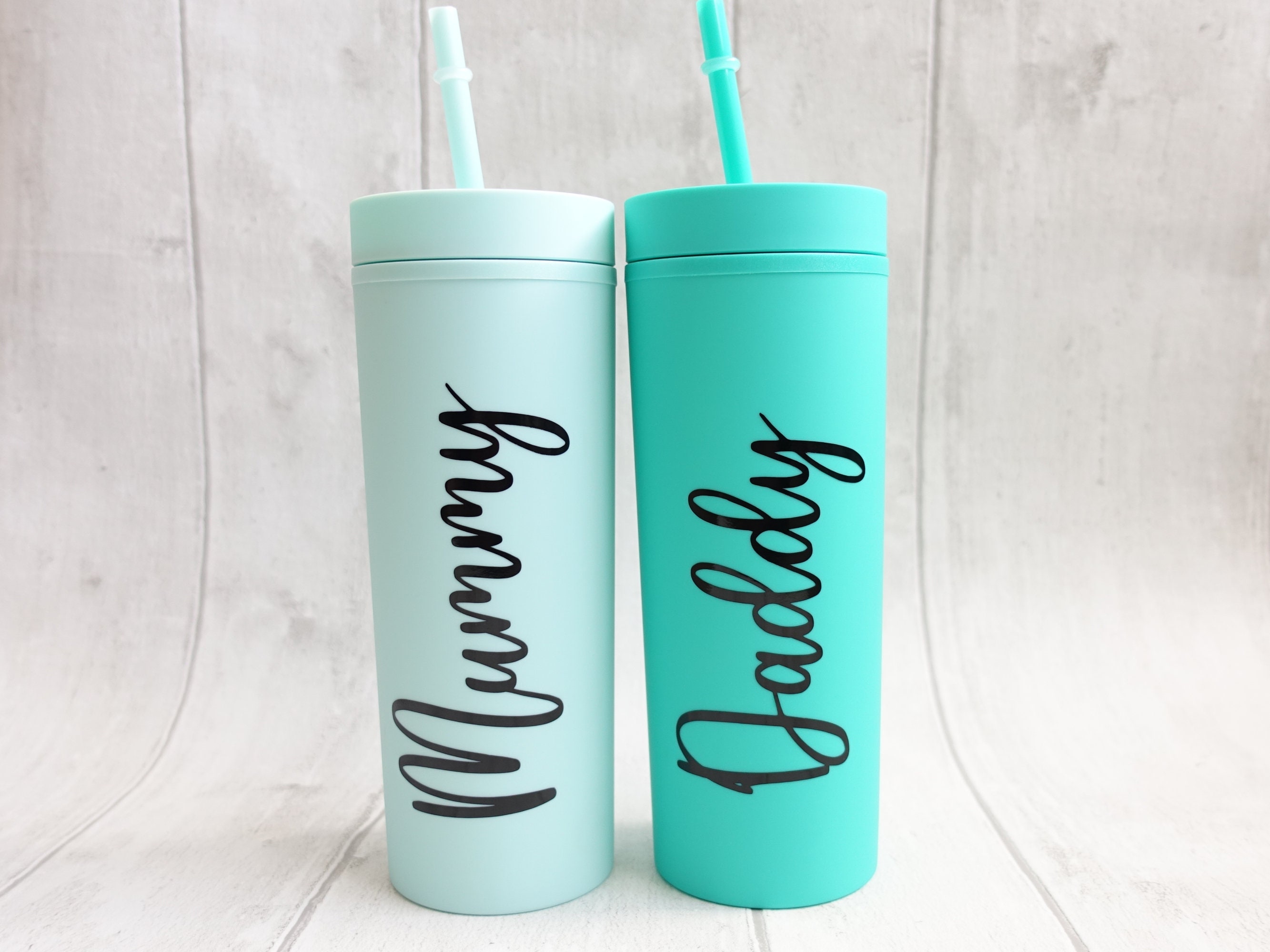 Personalised Matt Skinny Tumbler With Straw Travel Cup With Etsy