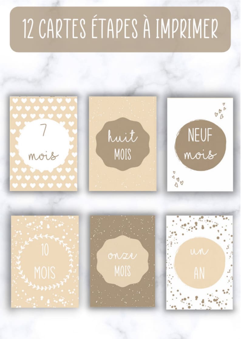 12 Cartes U00e9tapes Beiges La Premi U00e8re Ann U00e9e De B U00e9b U00e9 U00e0 Imprimer Souvenir Photo B U00e9b U00e9 Cadeau De Naissance Cadeau Pour Future Maman Accessories Baby Accessories Mahilacollegekhagaul Com