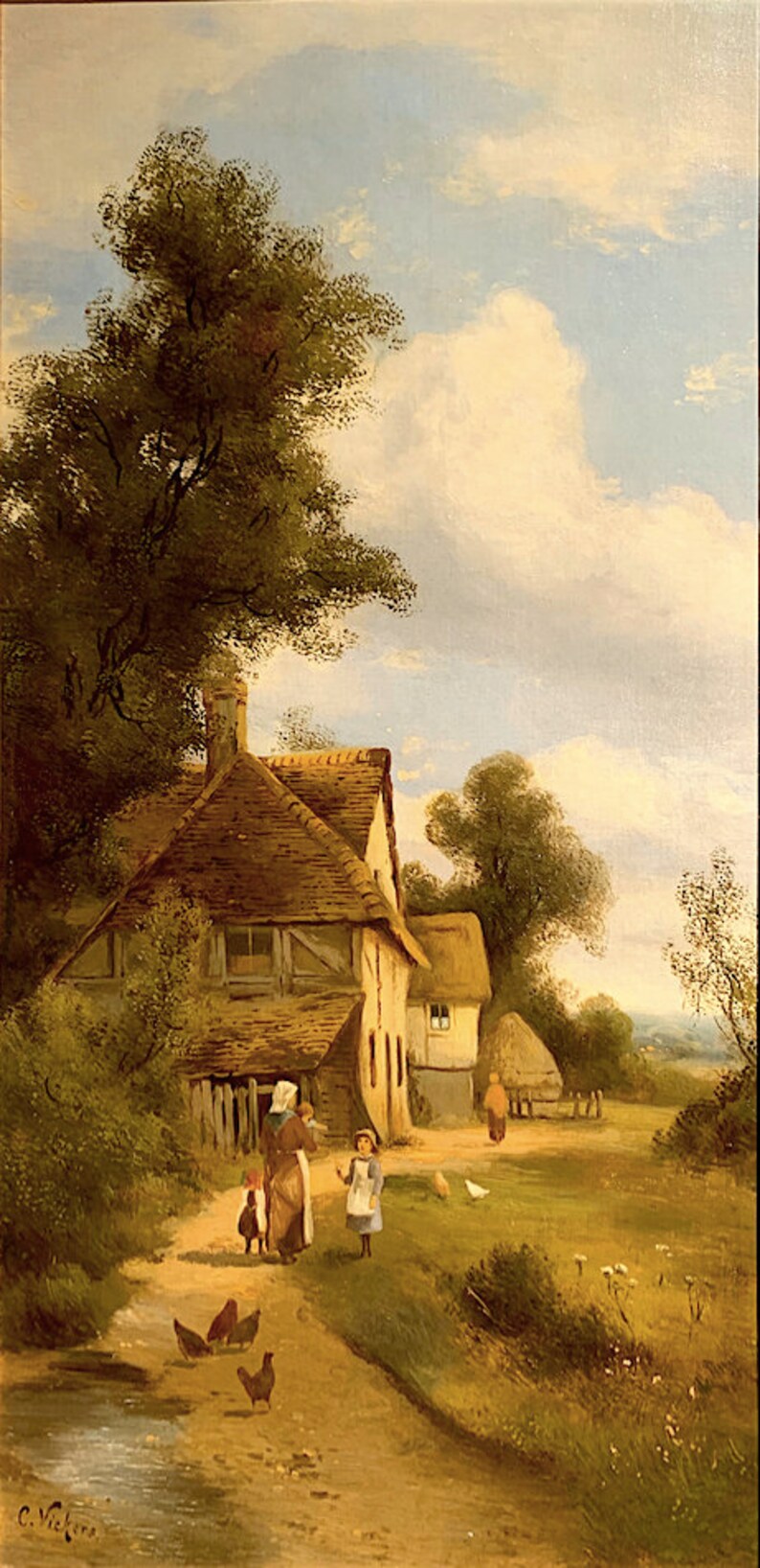 Charlie Vickers Height Charles Vickers 1821-1895 'A Surrey Farmstead' oil | Etsy