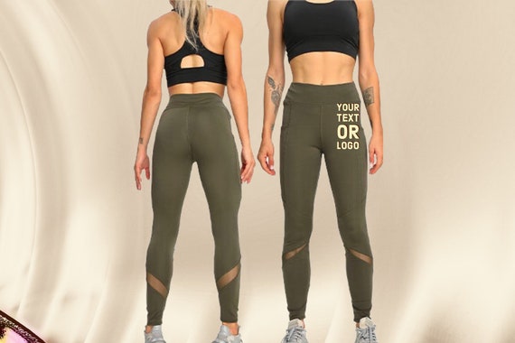 Leggings Below the Knee. Custom Leggings for Women. Leggings for Women With  Pockets. Custom Gym Leggings With Your Text or Logo. 