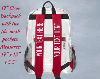 Clear Backpack - Etsy