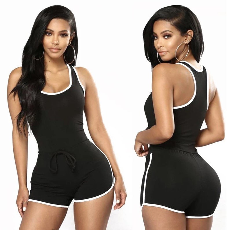 Womens Casual Romper Sleeveless Clubwear Sport Romper Women Etsy