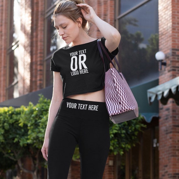 Conjunto crop top personalizado, conjunto de pantalones de yoga, conjunto  de leggings personalizados, conjunto de leggings de gimnasio, ropa  deportiva para mujer, leggings para mujer -  México