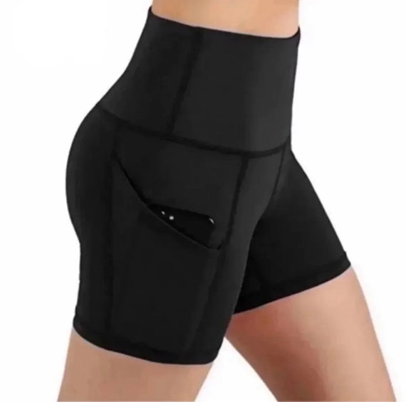 High Waist Sports Shorts Women With Pockets High Waist Athletic Shorts  Athletic Gym Shorts, Yoga Tights Leggings, Yoga Shorts, Sports Wear 