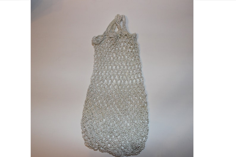 Farmers Fruits Vegetables Rustic Village Bag Crochet Eco Market Shopping Bag Organic Produce Soviet Bag USSR Vintage 60s White String Bag