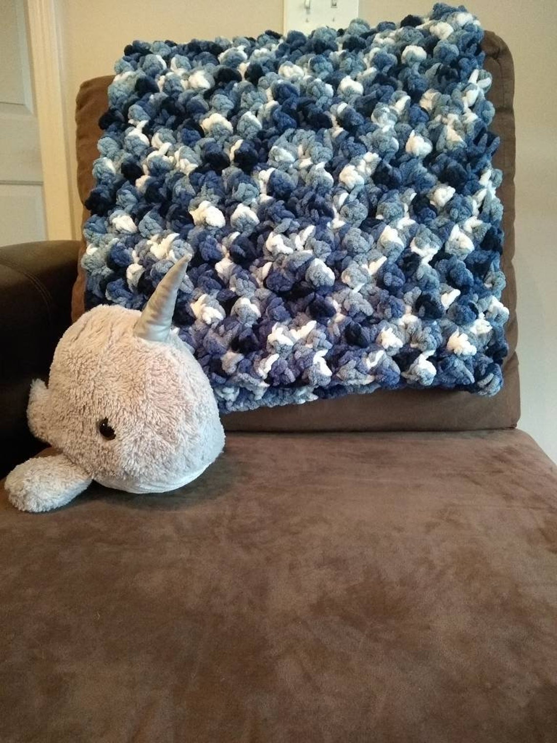 Faded Blues Bernat Baby Blanket Etsy