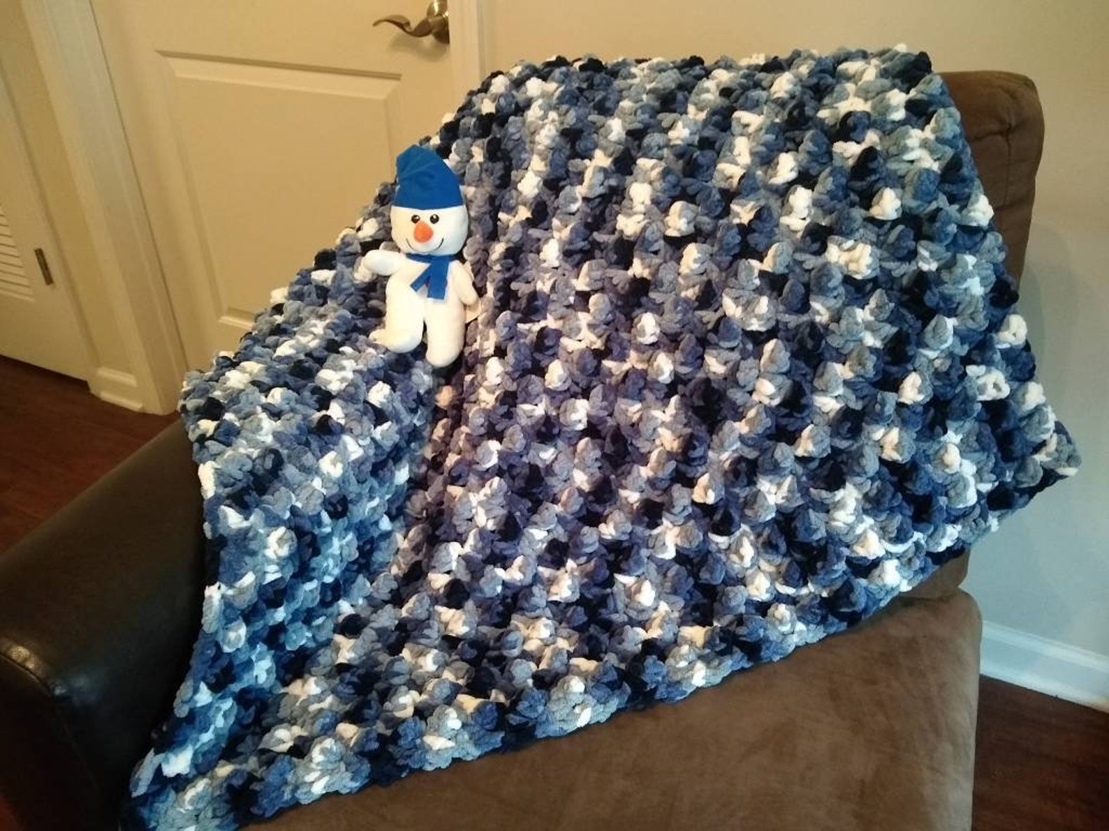 Faded Blues Bernat Baby Blanket Etsy