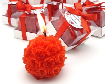 Bomboniere per candele nuziali, regali di candele rosa sfuse, regalo di nozze personalizzato, candele rosse sfuse, set regalo di nozze, bomboniere di laurea