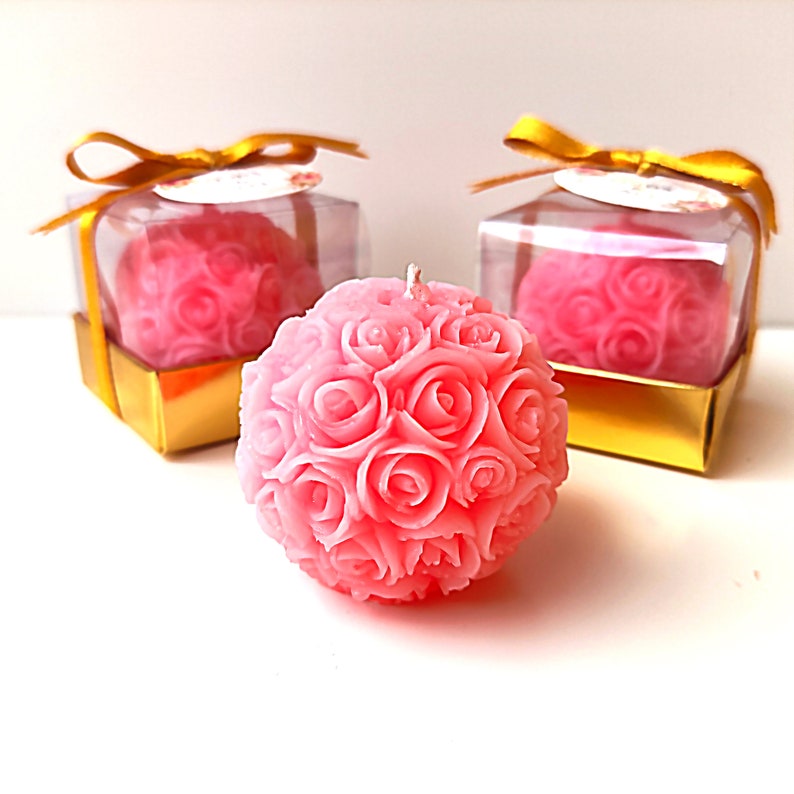Wedding Candle Favors Rose Candle Gifts Bulk Personalized Etsy