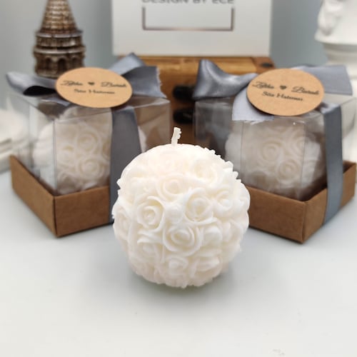 Wedding Candle Favors Rose Candle Gifts Bulk Personalized Etsy