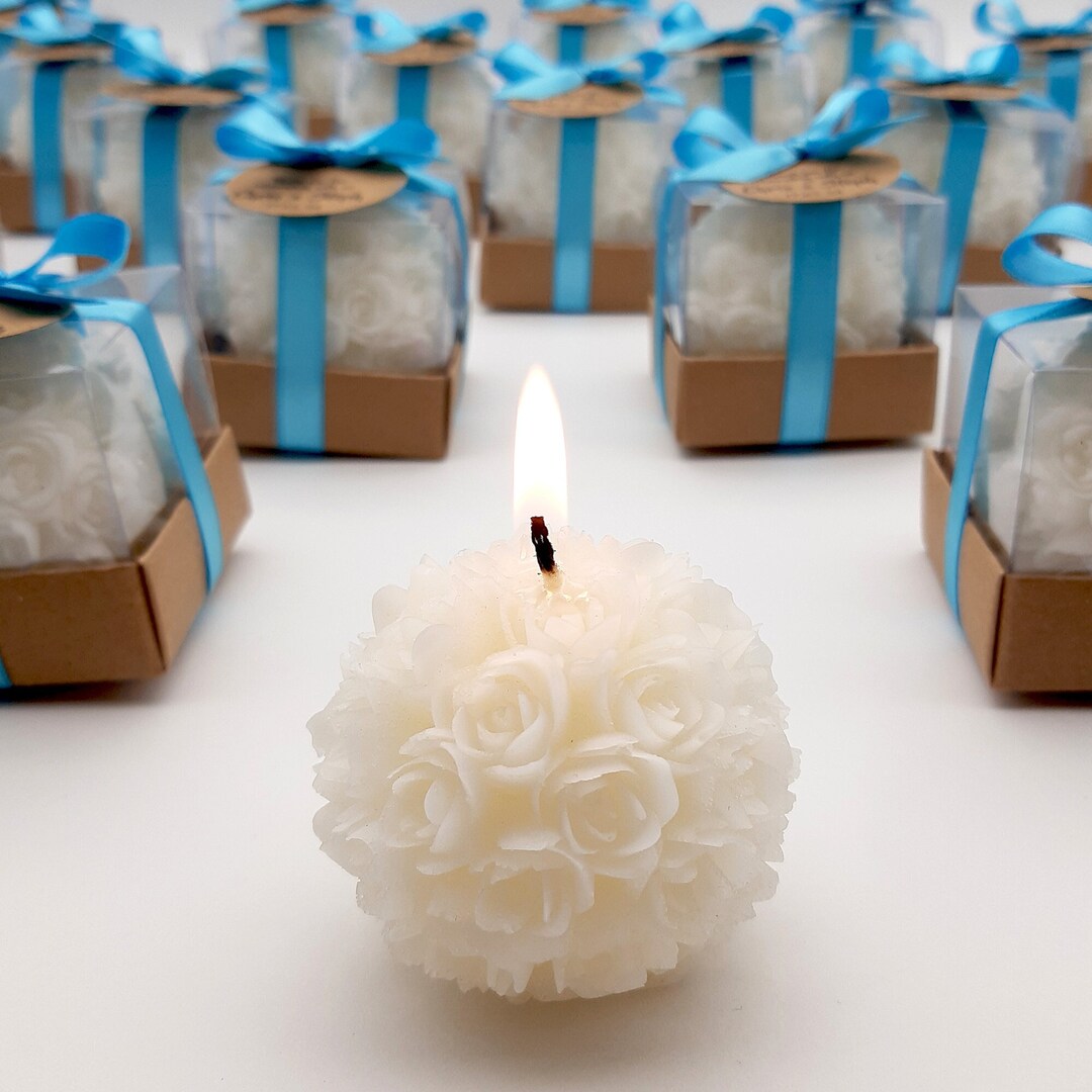 Personalized Wedding Favors, Rose Candle Bridal Shower Favors for ...